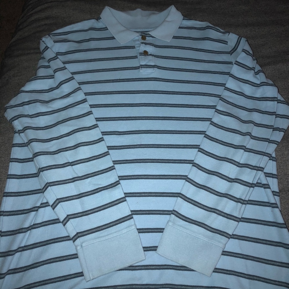 Long Sleeve Striped Polo